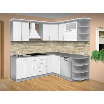 Kuchyňská linka Nabytekmorava Levná kuchyňská linka MODENA D barva kuchyně: šedá/bílá, příplatky: bez příplatku