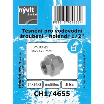 SADA těsnění holendru 1/2" ploché; MULTIFLEX; 34X24x2 mm; 5 ks - CH1/4655