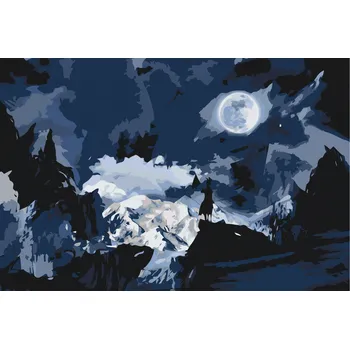 Malování podle čísel - Bojovník na hoře Velikost: 40x60cm, Rámování: Pouze srolované plátno