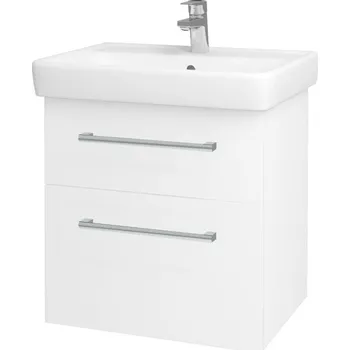 Koupelnový nábytek Dřevojas - Umyvadlová skříňka Q MAX SZZ2 60 - N01 Bílá lesk / Úchytka T03 / L01 Bílá vysoký lesk 60117C