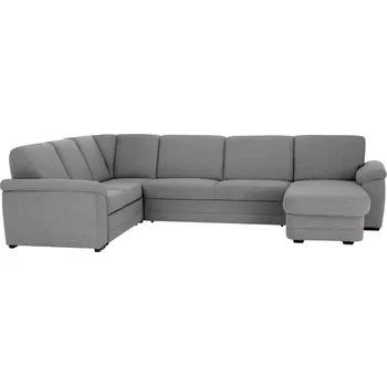 Sedací souprava Rozkládací sedací souprava BITER U, šedá látka, odolná, prostorná