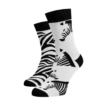 Dámské ponožky Veselé ponožky Zebry Bílá Bavlna 39-41