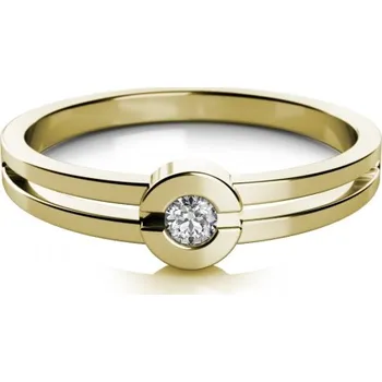 Prsten Couple, Zásnubní prsten Nina, žluté zlato se zirkonem, vel. 54, prům. 17.2 mm, 585-68-1-0480.0Z00.0.54.001