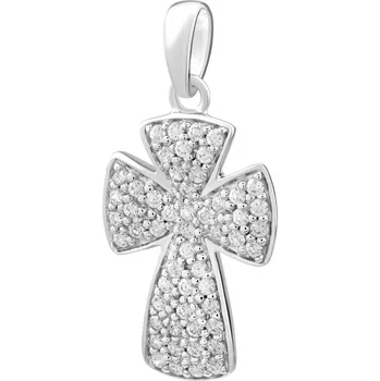 Šperk Stříbrný přívěsek křížek Nicolas se zirkony FW3964Z