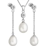 Evolution Group Stříbrná perlová sada se zirkony Pavona 29005.1 AAA bílá (náušnice, řetízek, přívěsek) + 2 měsíce na vrácení zboží