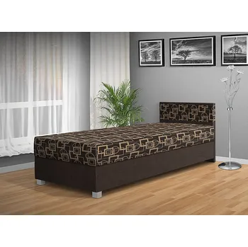 Postel Nabytekmorava Čalouněná válenda DUO nosnost: standardní nosnost 100 kg, barva čalounění: Hnědá / MEGA 047 hnědá