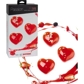 Forma na pečení Forma silikonová design Passion (srdíčka) 12x100ml, 7,1x6,6, v.3,8cm