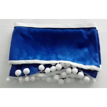 Stínítko do auta Kompletní sada závěsů univerzální, barva modrá a bílé bambule