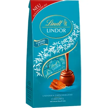 LINDT LINDOR ČOKOLÁDOVÉ KULIČKY SLANÝ KARAMEL 137g NĚMECKO!