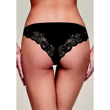 Kalhotky Dámské kalhotky Lormar SLIP SATEN 0181 L černá