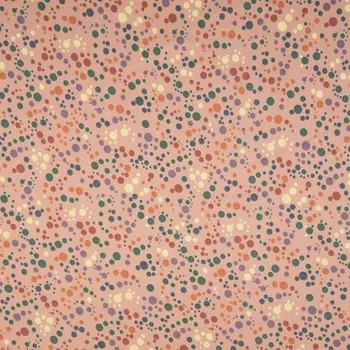 Úplet 21674 meruňkový, barevné puntíky, š.150