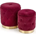 Sada taburetů Pol bordó/zlatá