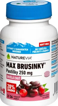 Přírodní produkt Swiss NatureVia Max brusinky 250 mg 36 pas.