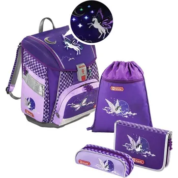Školní batoh Hama 139133 Školní aktovka - 4-dílný set, Step by Step Flash blikačka Pegas, certifikát AGR