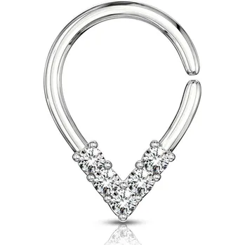 Piercing Segment kruh se zirkony - helix / cartilage / tragus piercing 1,2 x 7 mm