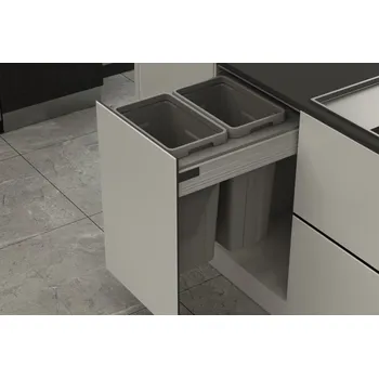 Odpadkový koš Odpadkový 2-koš Elegance, 2x21 l, 412-418x506x470, K45-šedý plast