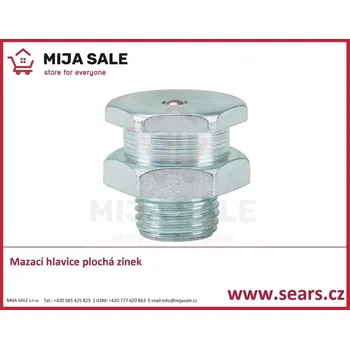 R1/8" D16mm - zinek - Mazací hlavice plochá šestihranná