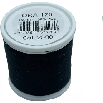 Nit Polyesterová 150m šicí nit ORA 120 barva 2000 černá