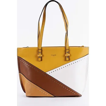 Dámská velká kabelka na rameno David Jones 6231-2 žlutá | KabelkyproVas.cz