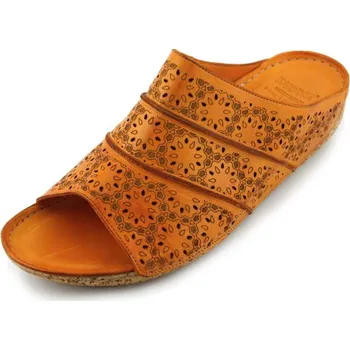 Dámské pantofle Letní nadměrné pantofle KARYOKA KA2308 oranžová (dámská velká obuv)