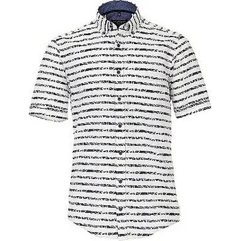 Pánská košile Casa Moda lněná módní tisk květy krátký rukáv vel. 4XL - 7XL (50 - 56) - 7XL