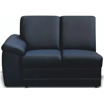 Sedací souprava 2-sed s opěrkou, ekokůže černá, levá, BITER 2 1B