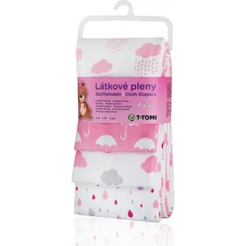 látková plena T-Tomi Látkové pleny, sada 4 kusů, růžový déšť