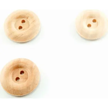 Knoflík Dřevěný kulatý knoflík se širokým okrajem - průměr 2,4 cm