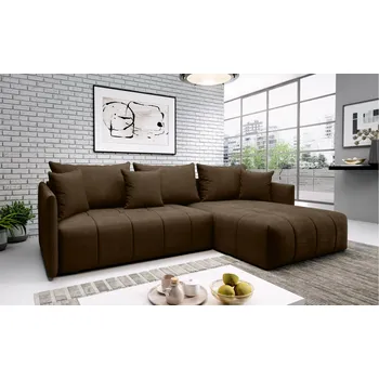 Sedací souprava Rozkládací rohová sedačka ASPENDO hnědá