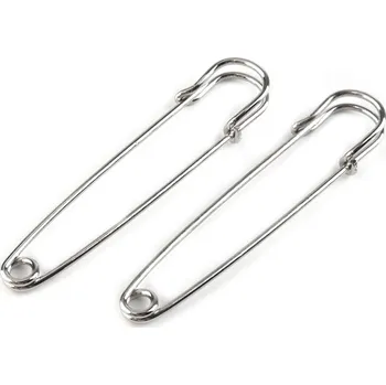 Ozdobný spínací špendlík 13x75 mm DAM, barva Platina