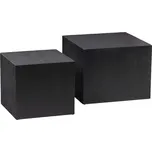 WOOOD Set dvou černých borovicových odkládacích stolků Senna 50x50 / 40x40 cm