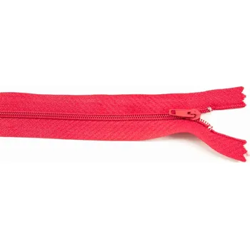 Nedělitelný jemný plastový spirálový zip (velikost číslo 3) různé barvy - délka 12 cm - 60 cm 55 cm Červená