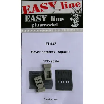 Plastikový model Plusmodel 1/35 Sever hatches-square (2 pcs.) EASY LINE