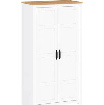 Obývací stěna Věšáková skříň, bílá alba / dub craft zlatý, LANZETTE F