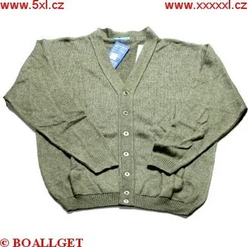 Pánský svetr Pánský svetr khaki propínací na knoflíky výstřih do " V " 3XL - 4XL ODE-PSV005 - 130