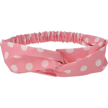 Čelenka Růžová látková čelenka s bílými puntíky