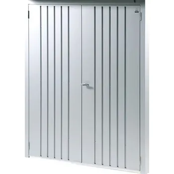 Biohort Dveřní set WoodStock® 230, stříbrná metalíza (Dvoukřídlé dveře pro WoodStock® sklad dřeva a skříň na nářadí v jednom)