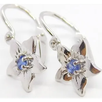 Prsten Klenoty Budín Dětské diamantové zlaté náušnice s přírodními modrými safíry 2ks 0,074CT J-34855-21 SKLADEM IHNED ODESÍLÁME! (MÁME SKLAEM A MŮŽEME IHNED ODESLAT)