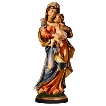 Vánoce Ornatis Madona s dítětem Provedení: Malované, Velikost stojících figur dospělých postav: 12 cm Dřevěná vyřezávaná ručně malovaná soška Madony s Ježíškem