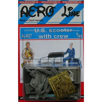 Plastikový model Plusmodel 1/48 U.S. scooter with crew