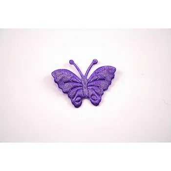 Nášivka Našívací záplaty - Saténový motýl - více barevných variant - rozměr 2,5 cm x 3,5 cm Fialová