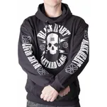 mikina s kapucí pánské - BASTARD SKULL BASIC - BLACK HEART - 8815