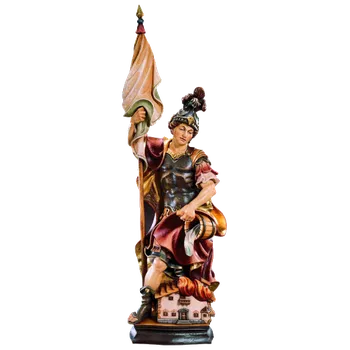 Bytová dekorace Ornatis Svatý Florián Provedení: Malované, Velikost stojících figur dospělých postav: 15 cm Dřevěná vyřezávaná ručně malovaná soška Svatý Florián