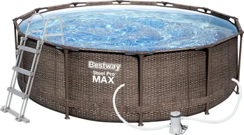 Bazén Bestway Steel Pro Max Rattan 3,66 x 1 m + kartušová filtrace, schůdky