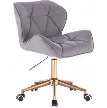 LuxuryForm DESIGN Židle MILANO na zlaté podstavě s kolečky - šedá