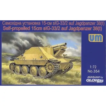 Plastikový model Unimodel 1/72 Self-propelled 15cm sIG-33/2 auf Jagdpanzer38