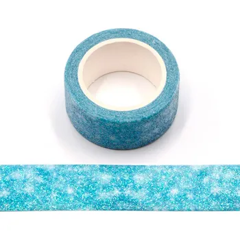 Lepicí páska Washi páska - BRIGHT BLUE SPARKLE / 3m
