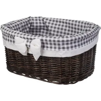 Úložný box Černá obšitá proutěná zásuvka