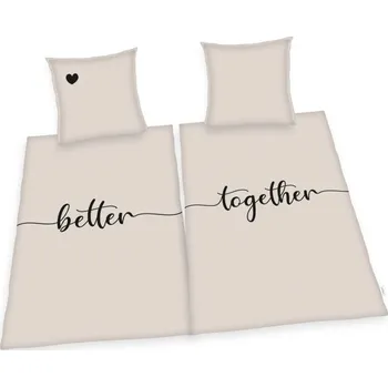 Povlečení HERDING Sada povlečení na dvě postele Better Together Bavlna, 140/200, 70/90 cm