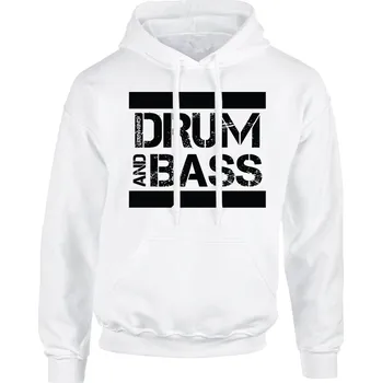 Pánská mikina Pánská mikina s kapucí DRUM AND BASS Old Stripes Velikost: M, Barva: Bilá - Design 2